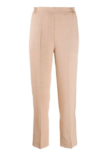 elasticated straight leg trousers