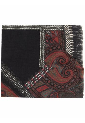 Etro paisley-print cashmere scarf - Black