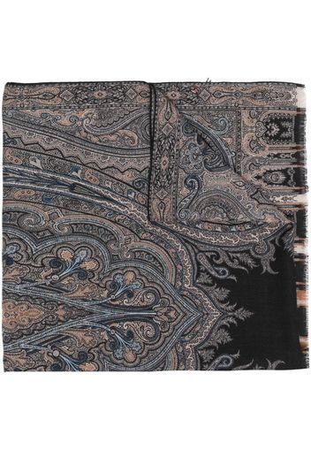 ETRO paisley-print knitted scarf - Black