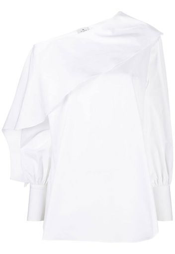 ETRO one-shoulder long-sleeved blouse - White