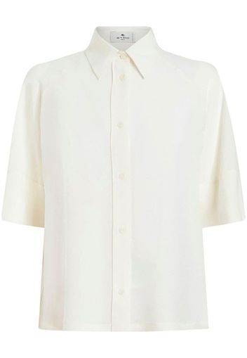 ETRO raglan-sleeved button shirt - White