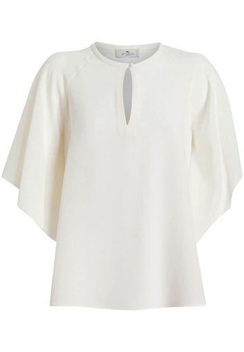 ETRO teardrop-neckline detail blouse - White