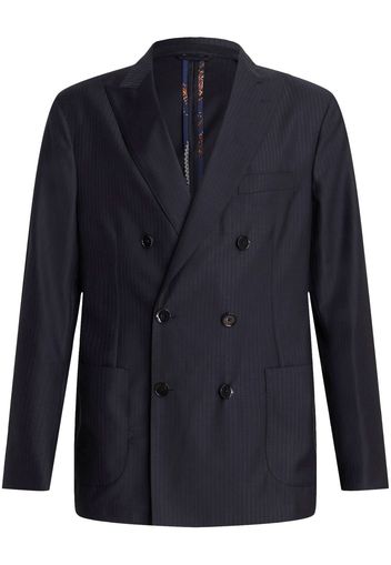 ETRO pinstripe-pattern double-breasted blazer - Black