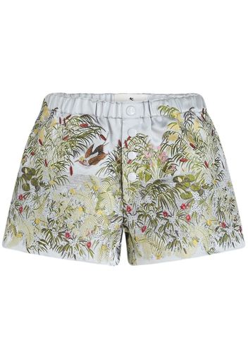 ETRO embroidered satin shorts - Grey