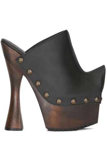 ETRO studded leather platform clogs - Black