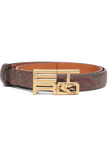 ETRO paisley-print logo-buckle belts - Brown