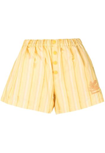 ETRO embroidered logo striped shorts - Yellow