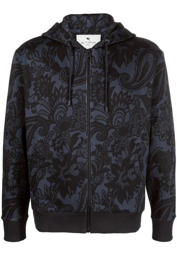 ETRO paisley-print zip-up hoodie - Blue