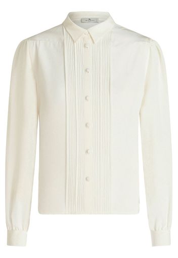 ETRO ribbed-detail silk blouse - White