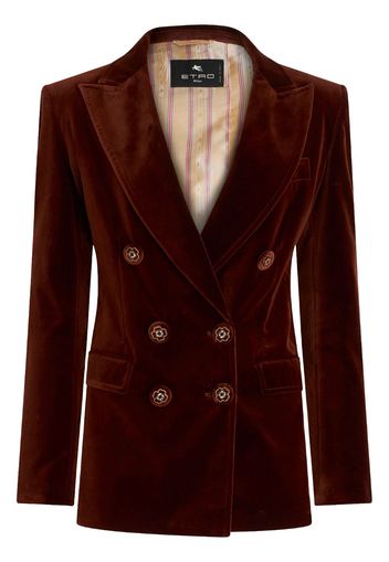 ETRO double-breasted velvet blazer - Brown