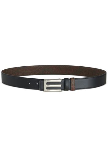 ETRO logo-buckle reversible leather belt - Black