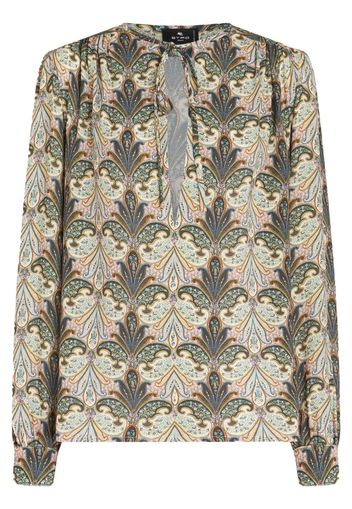 ETRO paisley-print front-tie blouse - Neutrals