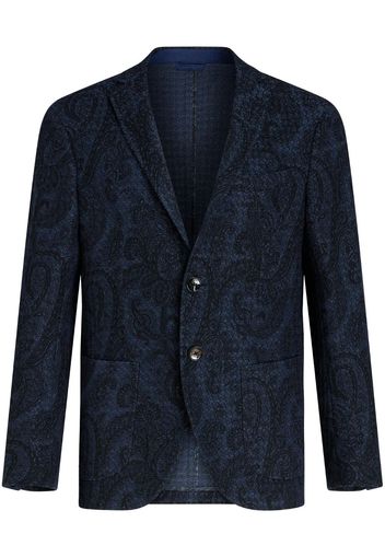 ETRO paisley-print cotton blazer - Blue