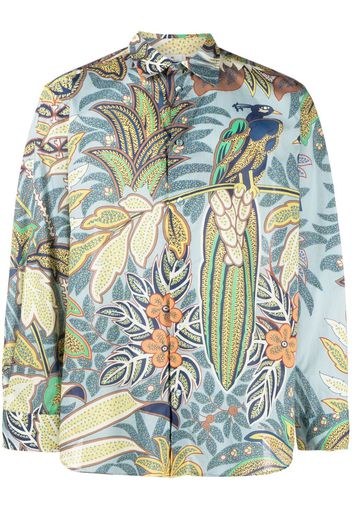 ETRO botanical-print cotton shirt - Blue