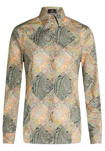 ETRO patchwork-print poplin shirt - Neutrals