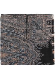 ETRO paisley-print knitted scarf - Black