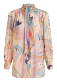 ETRO painterly-print pussy-bow blouse - Neutrals