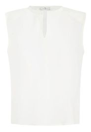 ETRO split-neck sleeveless blouse - White