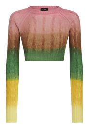 ETRO gradient cable-knit cropped jumper - Pink