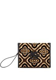 ETRO logo-embroidered jacquard makeup bag - Neutrals