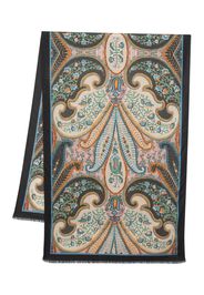 ETRO paisley-print frayed-hem scarf - Black