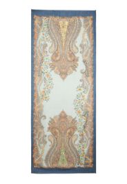 ETRO abstract-print cashmere scarf - Blue