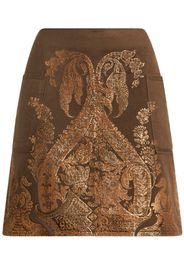 ETRO printed metallic-effect mini skirt - Brown