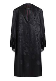 ETRO fringe-detail jacquard coat - Black