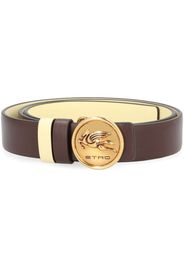 ETRO Pegaso-buckle reversible leather belt - Brown