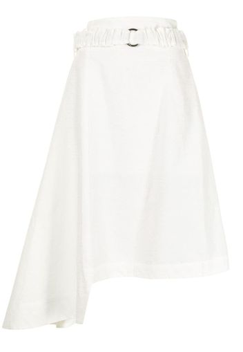 asymmetric-hem belted-waist skirt