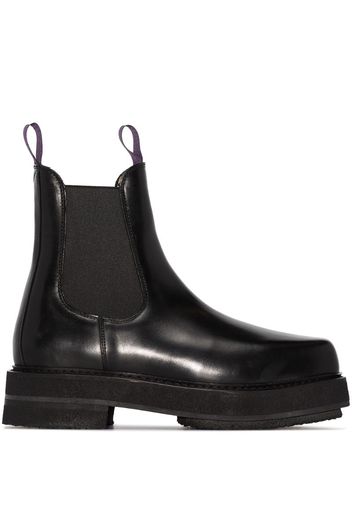 black Ortega leather Chelsea boots