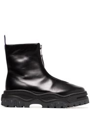 Eytys Raven Zip Up Leather Boots - Black