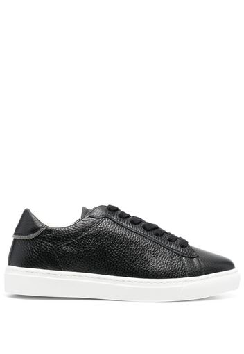 Fabiana Filippi pebbled-texture lace-up sneakers - Black