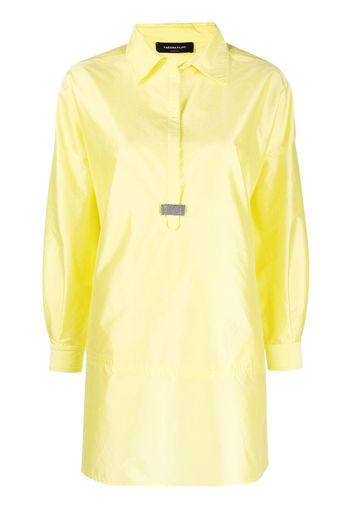 Fabiana Filippi long-sleeved satin mini shirtdress - Yellow