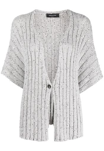 Fabiana Filippi sequin-embellished ribbed-knit cardigan - Silver