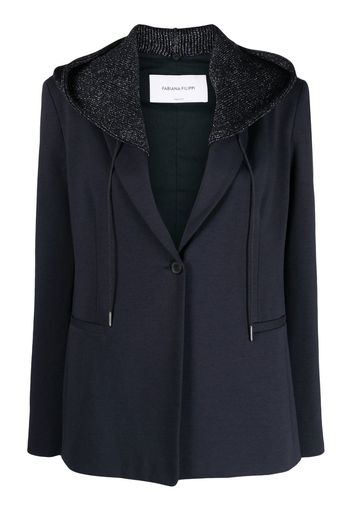 Fabiana Filippi hooded single-breasted blazer - Blue