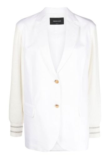 Fabiana Filippi contrast-sleeve single-breasted blazer - White