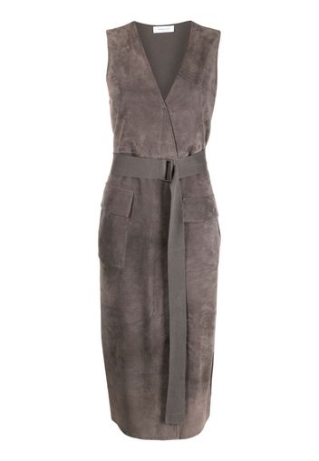 Fabiana Filippi sleeveless leather dress - Grey