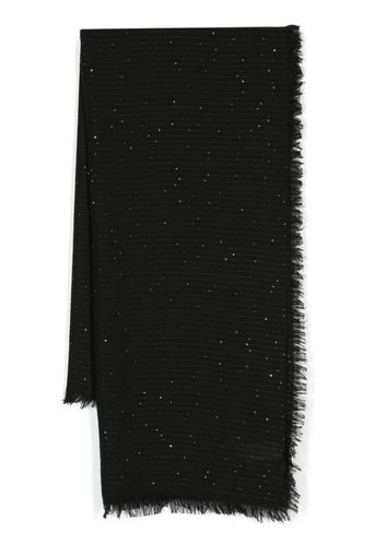 Fabiana Filippi sequin-embellished ribbed scarf - Black