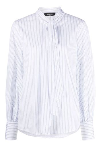 Fabiana Filippi striped pussy-bow shirt - White