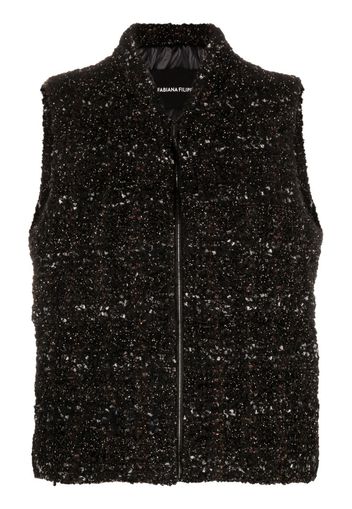 Fabiana Filippi padded bouclé gilet - Black