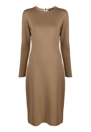 Fabiana Filippi long-sleeve knitted wool dress - Brown