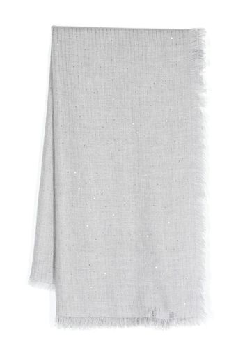 Fabiana Filippi sequin-embellished ribbed scarf - Grey