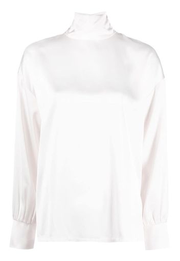 Fabiana Filippi high-neck satin blouse - White