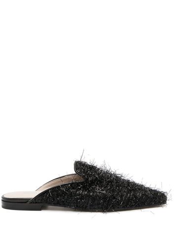 Fabiana Filippi textured-finish square-toe mules - Black