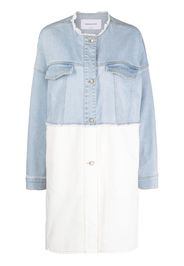 Fabiana Filippi panelled frayed denim coat - Blue