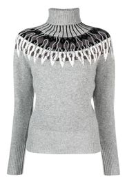 Fabiana Filippi intarsia-knit roll-neck jumper - Grey