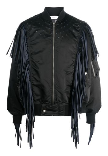 Facetasm fringe-detail bomber jacket - Blue