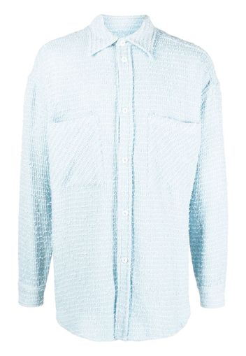 Faith Connexion long-sleeved bouclé over-shirt - Blue