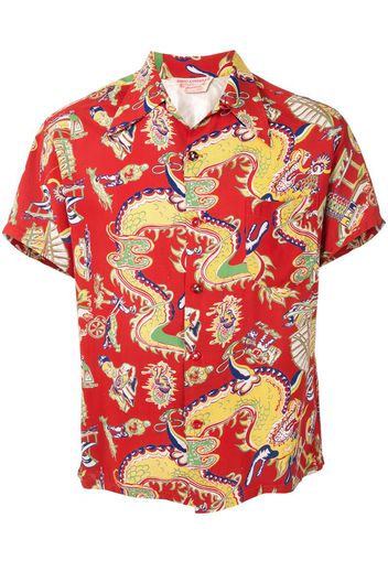 1950s dragon print short-sleeved shirt